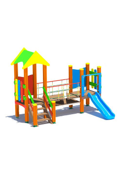 Игровая площадка с пластиковой горкой №5